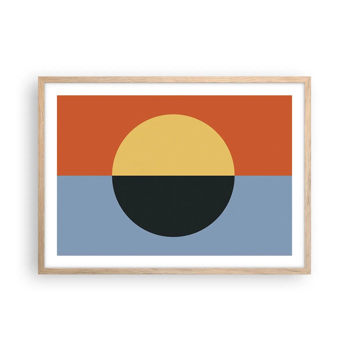Poster in einem Rahmen aus heller Eiche - Eine Komposition aus Wärme und Kühle - 70x50 cm
