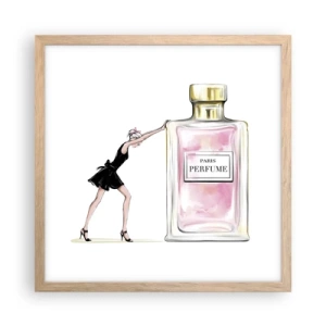 Poster in einem Rahmen aus heller Eiche - Essenz der Weiblichkeit - 40x40 cm