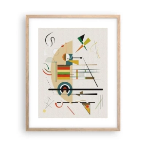 Poster in einem Rahmen aus heller Eiche - Und die Welt lacht - 40x50 cm