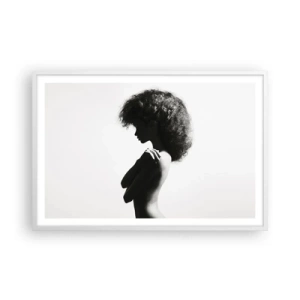 Poster in einem weißen Rahmen - Wie eine Blume auf einem schlanken Stiel - 91x61 cm