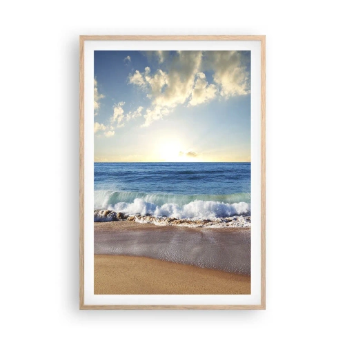 Poster in einem Rahmen aus heller Eiche - Bewegung und Stille zugleich - 61x91 cm