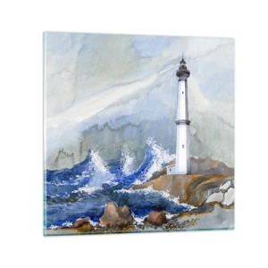 Glasbild - Bild auf glas - Gegen die Dunkelheit und den Sturm - 40x40 cm