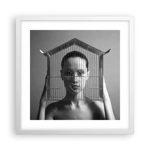 Poster in einem weißen Rahmen - Ein leicht surreales Portrait - 40x40 cm