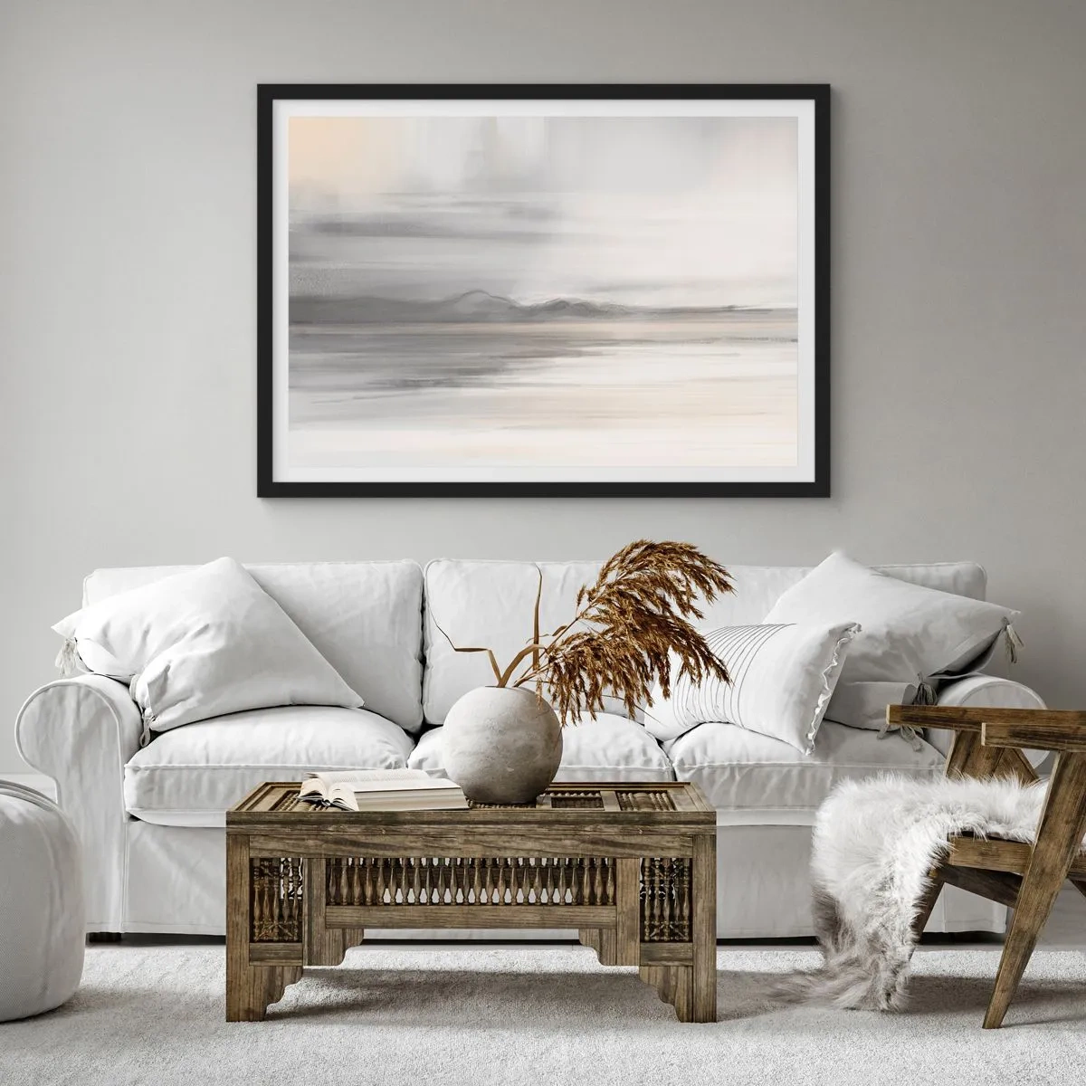 Poster in einem schwarzem Rahmen - Nachdenkliche Distanz - 91x61 cm