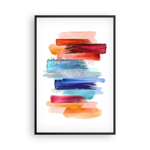 Poster in einem schwarzem Rahmen - Auf und ab - 61x91 cm