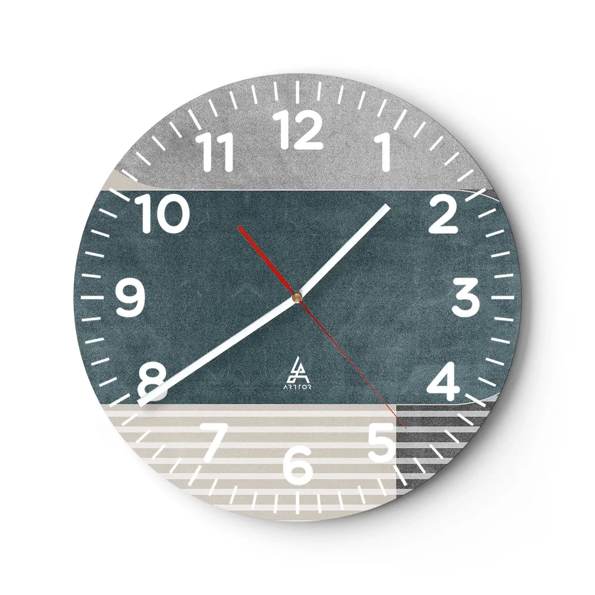 Wanduhr - Glasuhr - Komposition auf der Ebene - 30x30 cm
