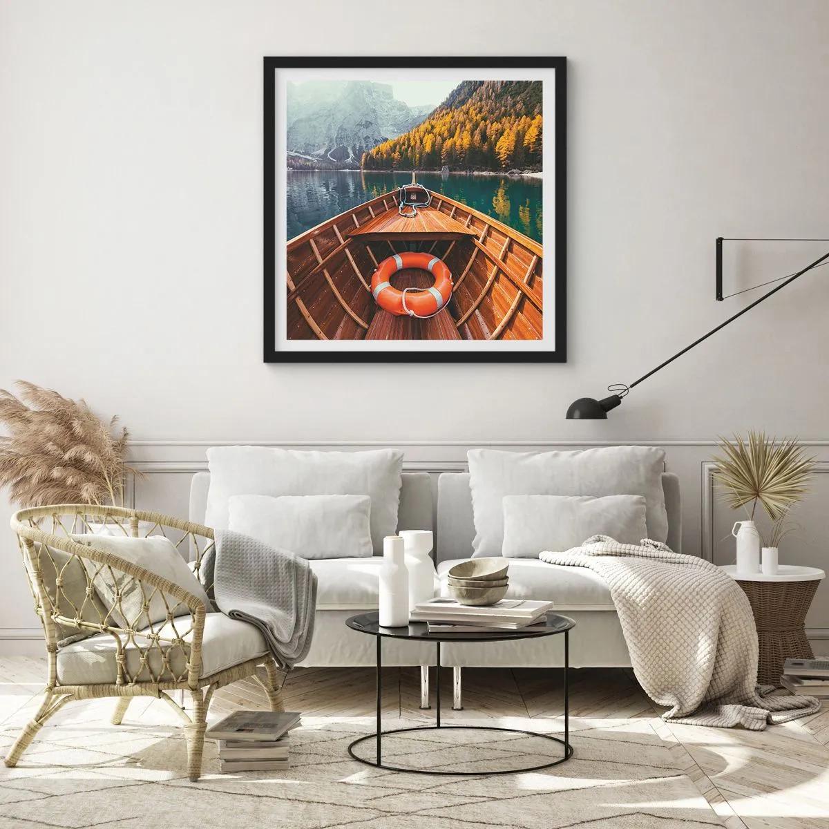 Poster in einem schwarzem Rahmen - Bergreise - 40x40 cm