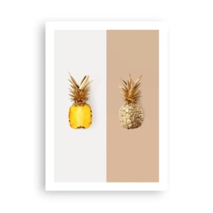 Poster - Eine minimalistische Komposition aus zwei Ananas - 50x70cm - Ananas für uns - Moderne Wanddekoration für Wohnzimmer und Schlafzimmer ARTTOR