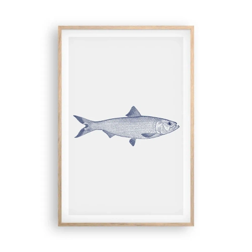 Poster in einem Rahmen aus heller Eiche - Grüße aus den nördlichen Meeren - 61x91 cm