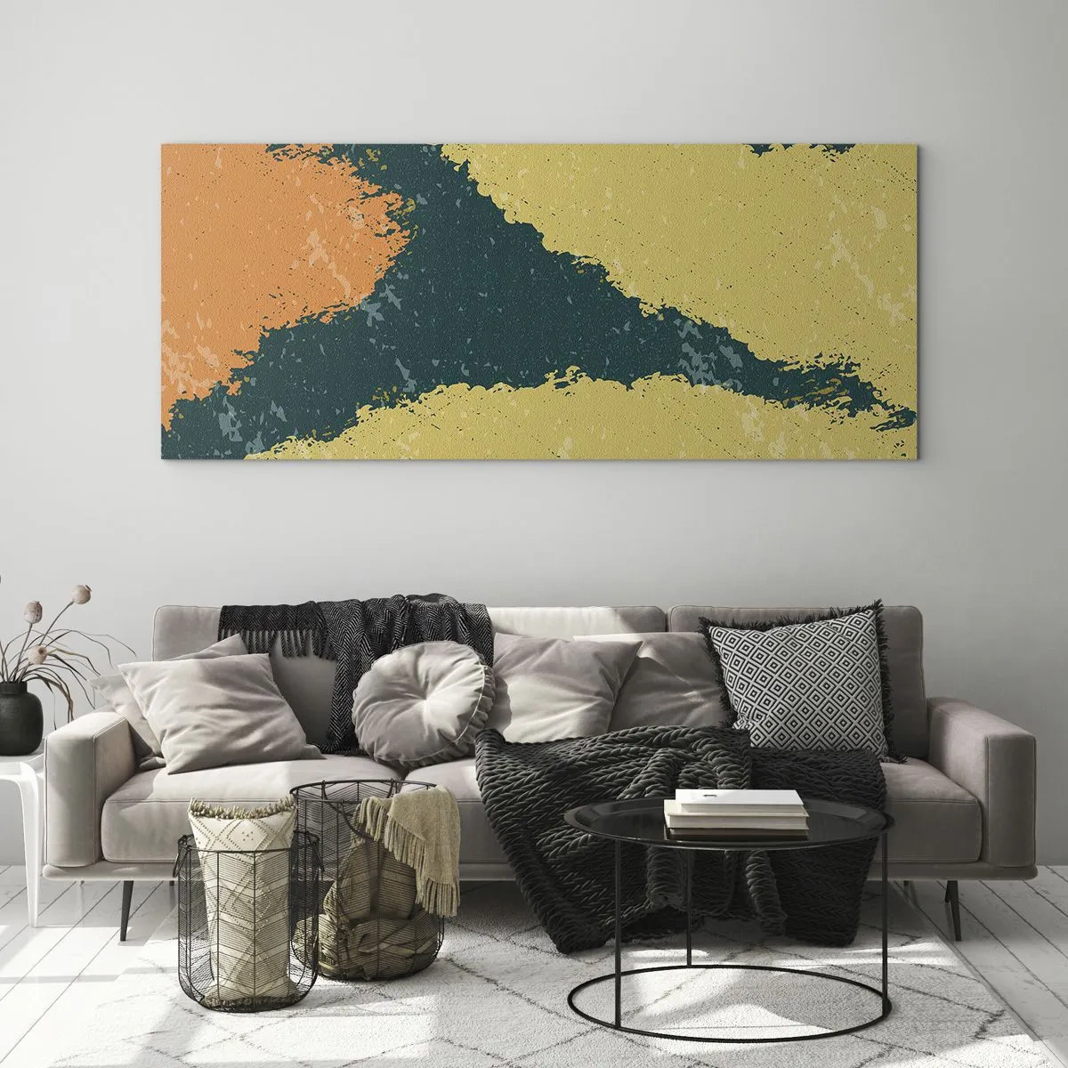 Glasbild - Bild auf glas - Abstraktion – langsame Bewegung - 90x30 cm