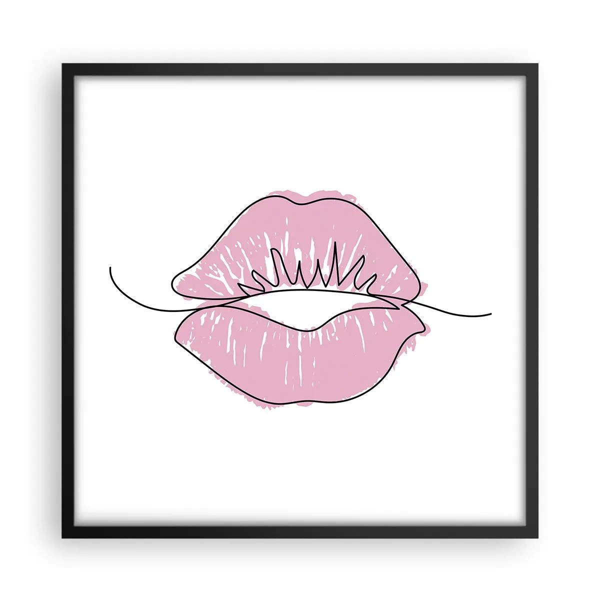 Poster in einem schwarzem Rahmen - Bereit zum Küssen? - 50x50 cm