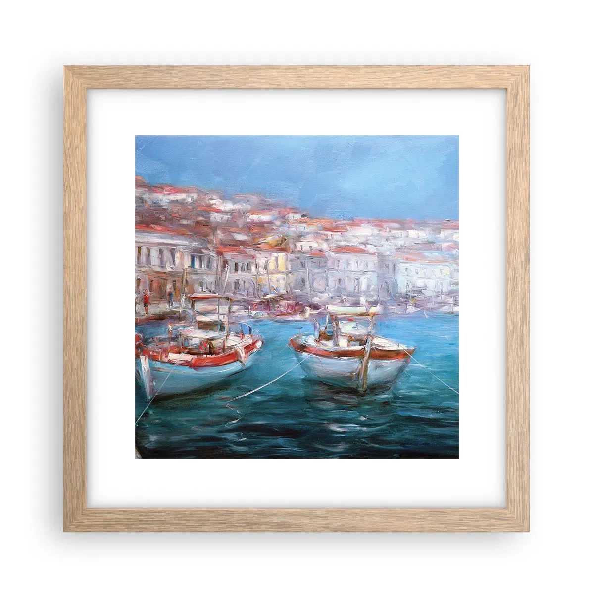 Poster in einem Rahmen aus heller Eiche - Italienische Bucht - 30x30 cm