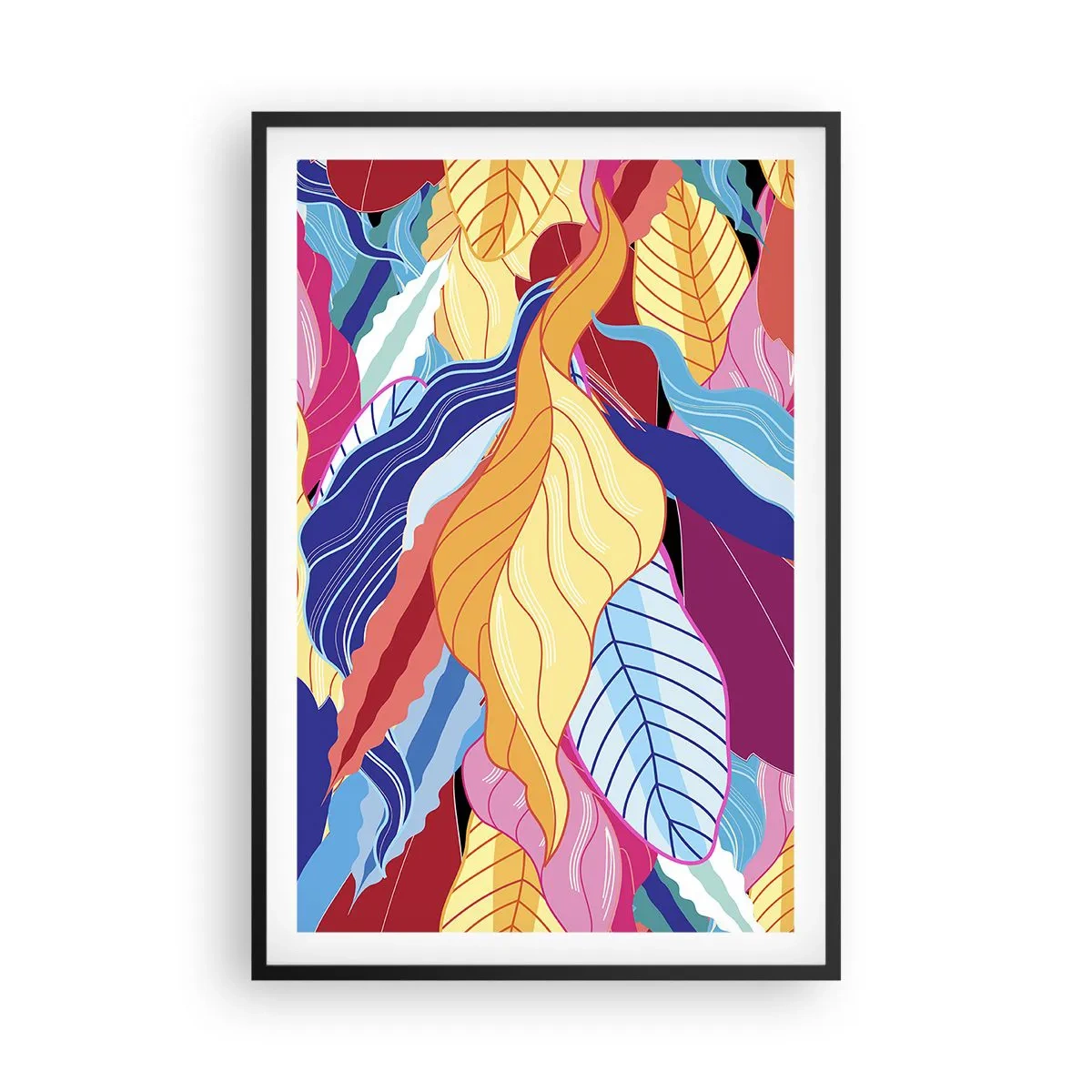 Poster in einem schwarzem Rahmen - Buntes Durcheinander - 61x91 cm