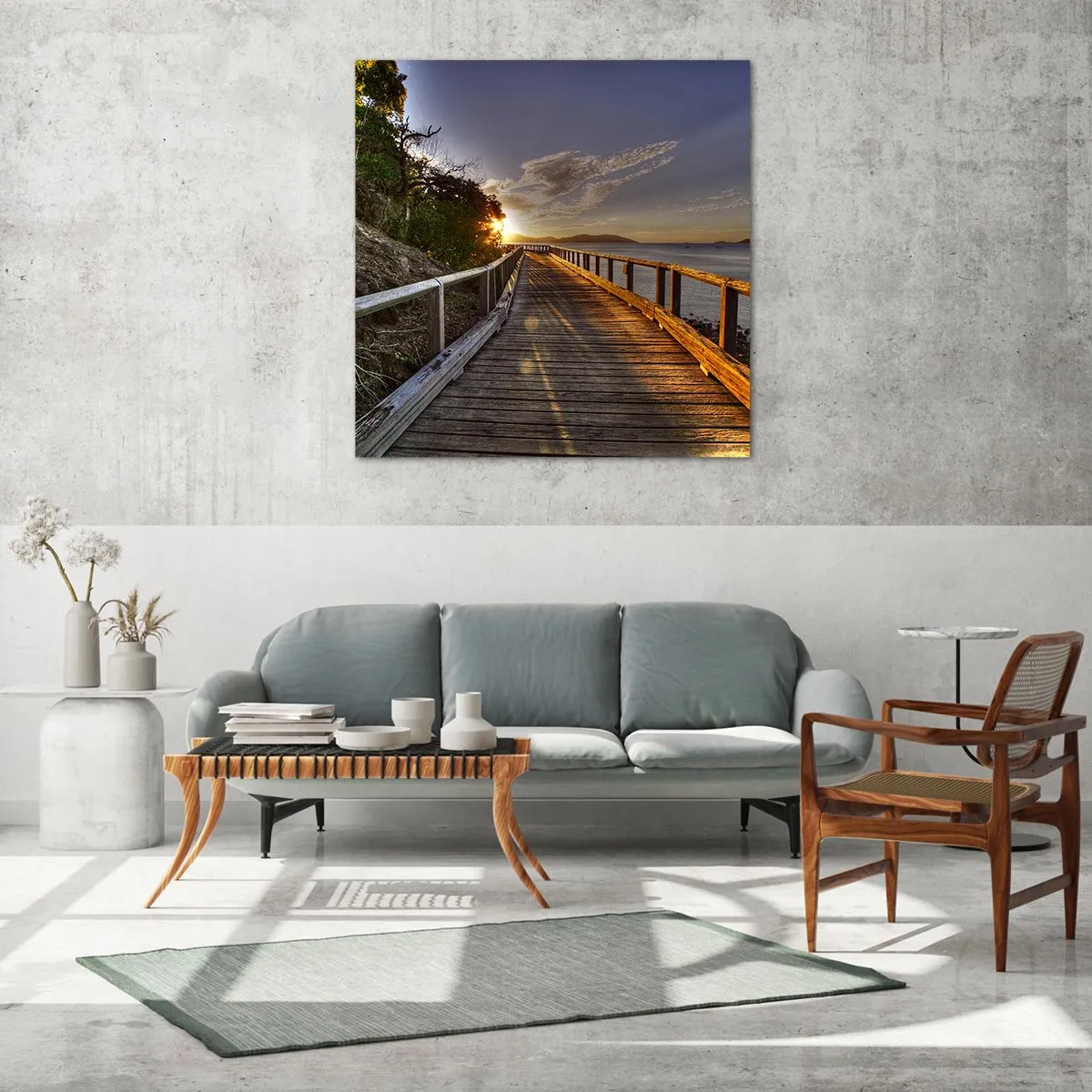 Glasbild - Bild auf glas - Gehen, weiter der Sonne entgegengehen - 60x60 cm