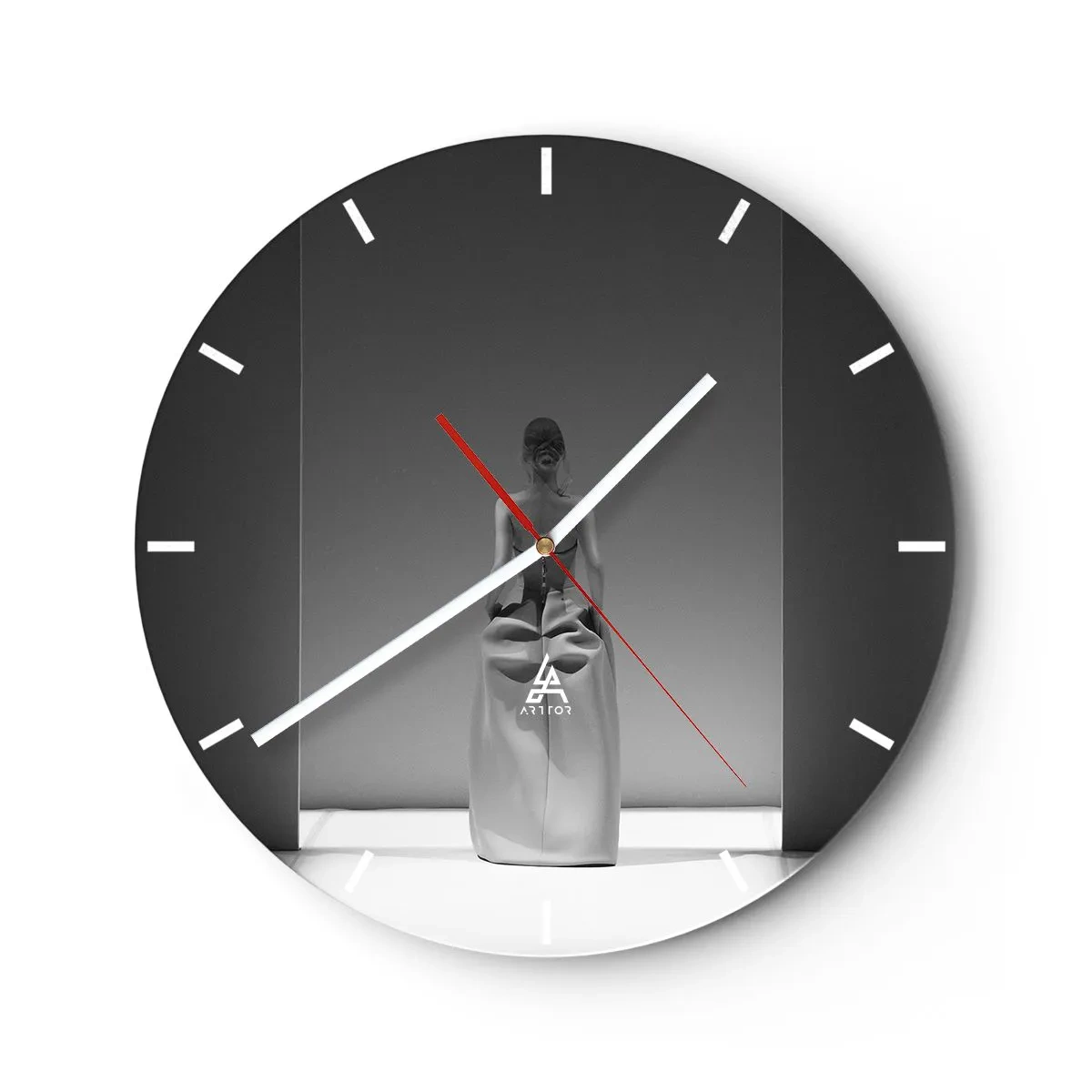 Wanduhr - Glasuhr - Raffinierte Einfachheit - 40x40 cm