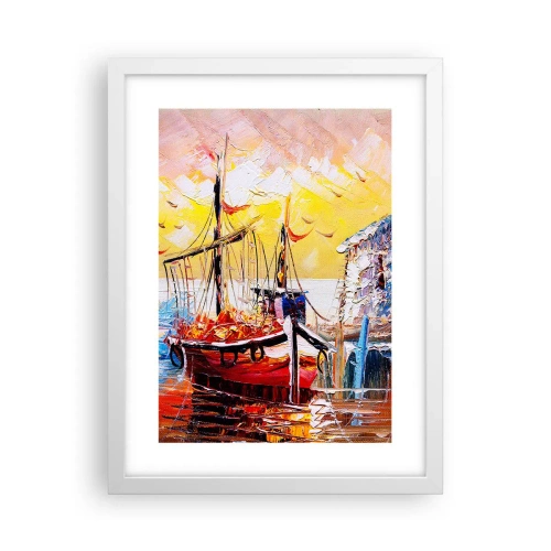 Poster in einem weißen Rahmen - Glückliche Rückkehr - 30x40 cm