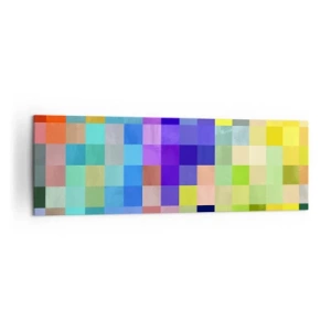 Bild auf Leinwand - Leinwandbild - Ein buntes Mosaik aus Quadraten in verschiedenen Farben - 160x50cm - Alle anderen, alle gleich - Moderne Wanddekoration für Wohnzimmer und Schlafzimmer ARTTOR