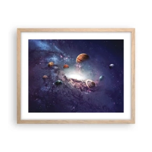 Poster in einem Rahmen aus heller Eiche - Solar-Tanz-System - 50x40 cm