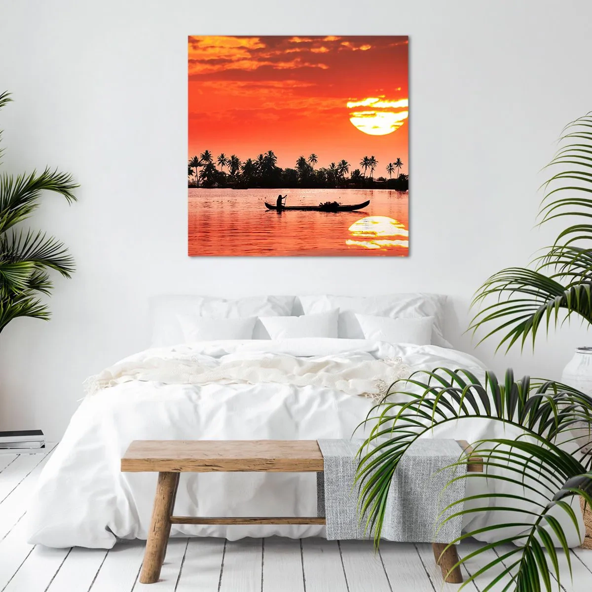 Bild auf Leinwand - Leinwandbild - Die Ruhe der Tropen bei Sonnenuntergang - 30x30 cm