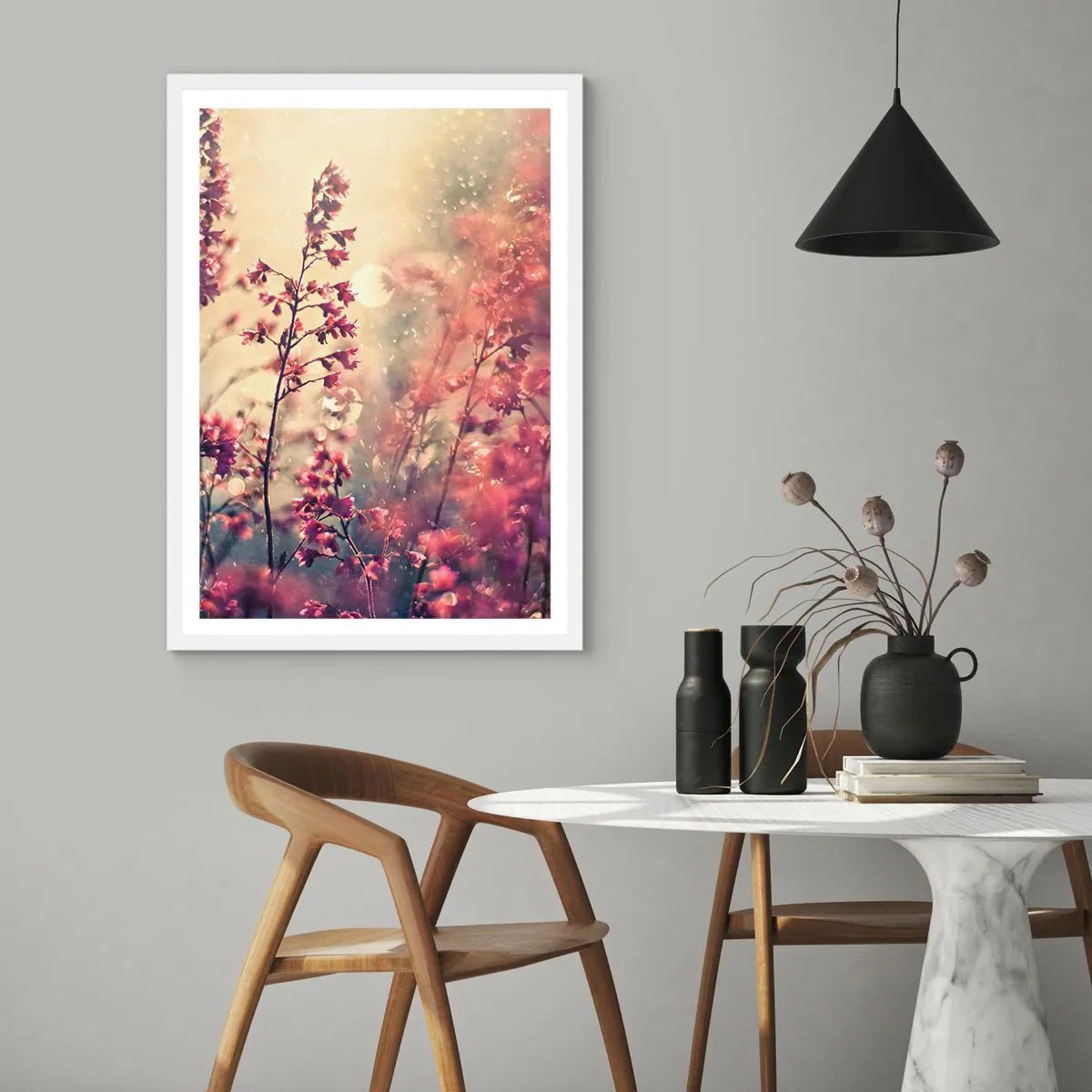 Poster in einem weißen Rahmen - Geheimnisvoller Garten - 70x100 cm