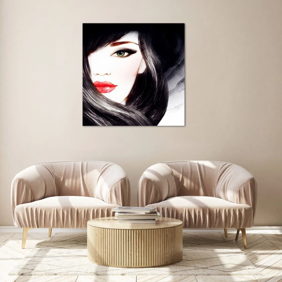 Glasbild - Bild auf glas - Saphir-Optik - 70x70 cm