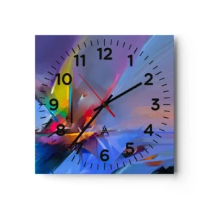 Wanduhr - Glasuhr - Propeller wie ein Vogel - 40x40 cm