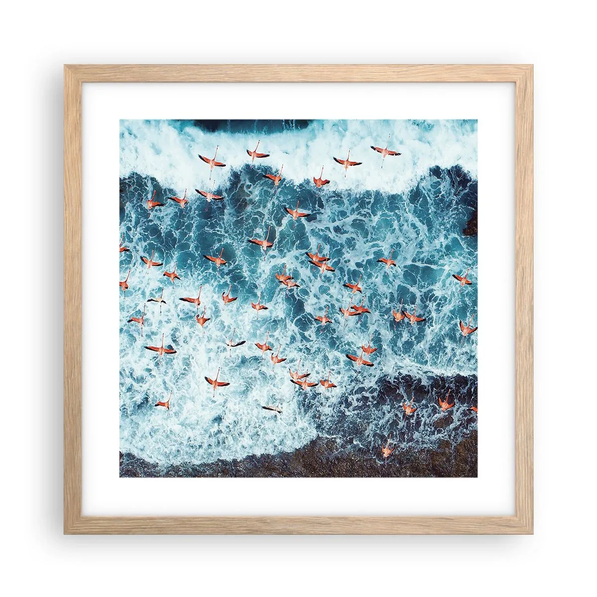 Poster in einem Rahmen aus heller Eiche - Die Küstenparade - 40x40 cm