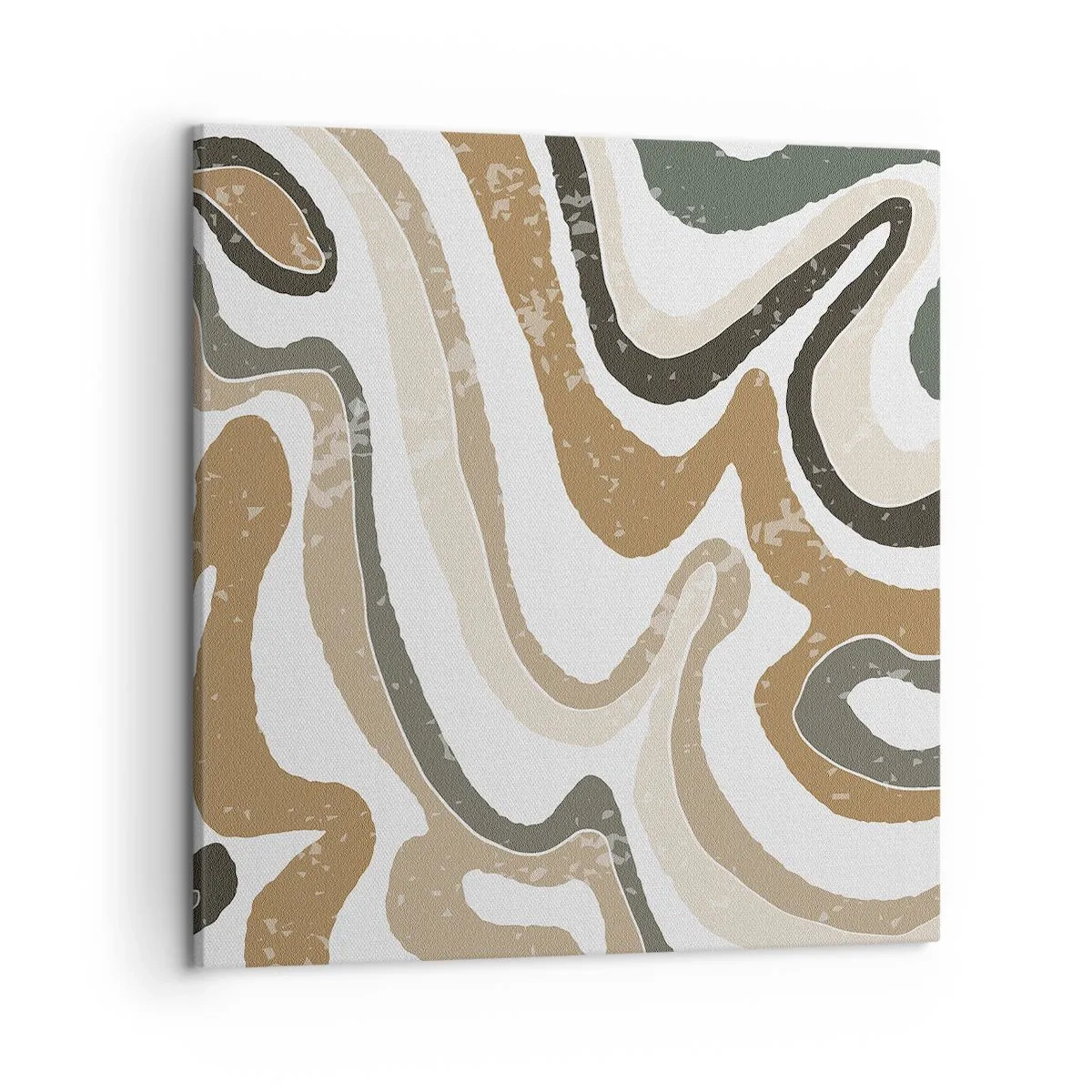 Bild auf Leinwand - Leinwandbild - Mäander in Erdfarben - 50x50 cm