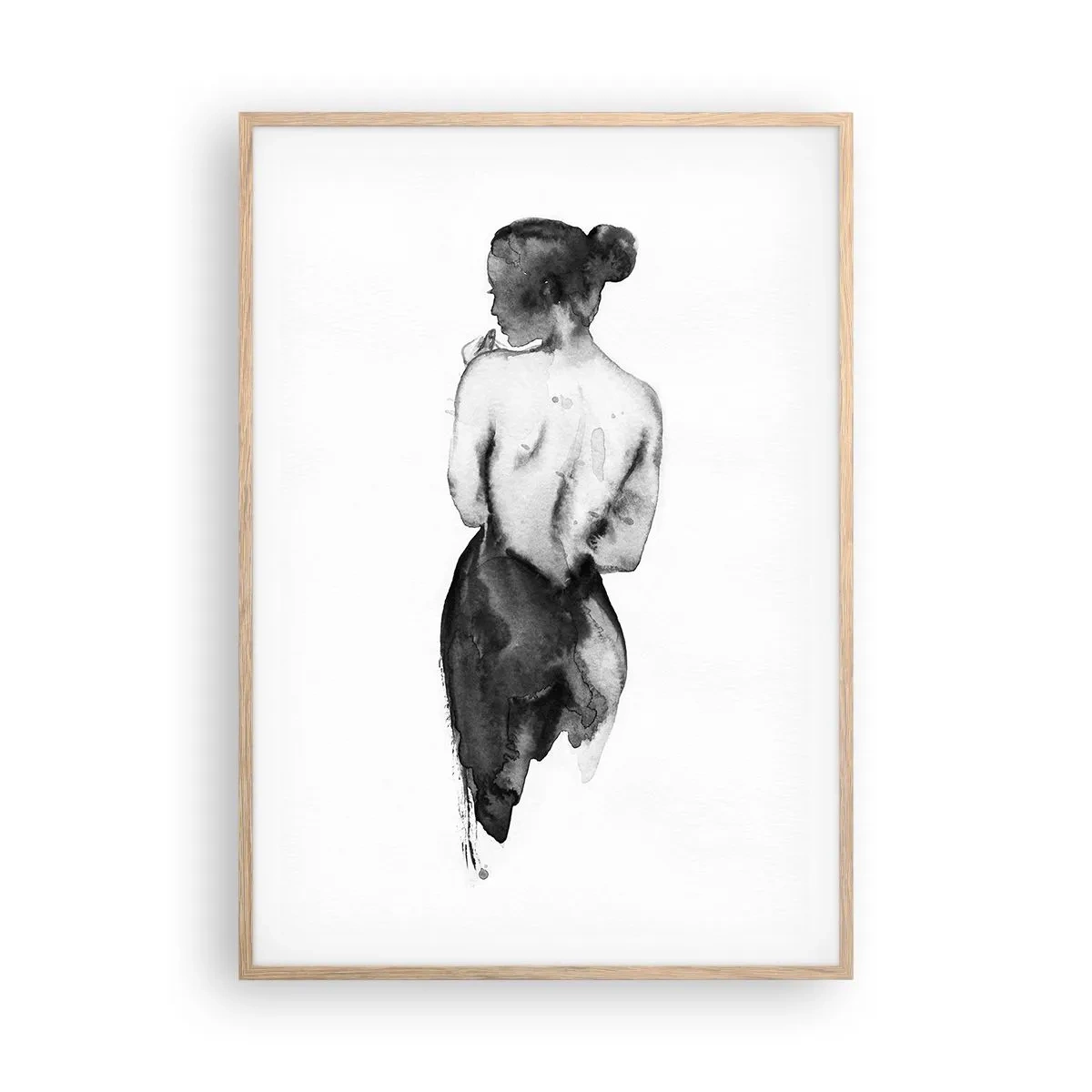 Poster in einem Rahmen aus heller Eiche - Bei ihr verschwindet die Welt - 70x100 cm