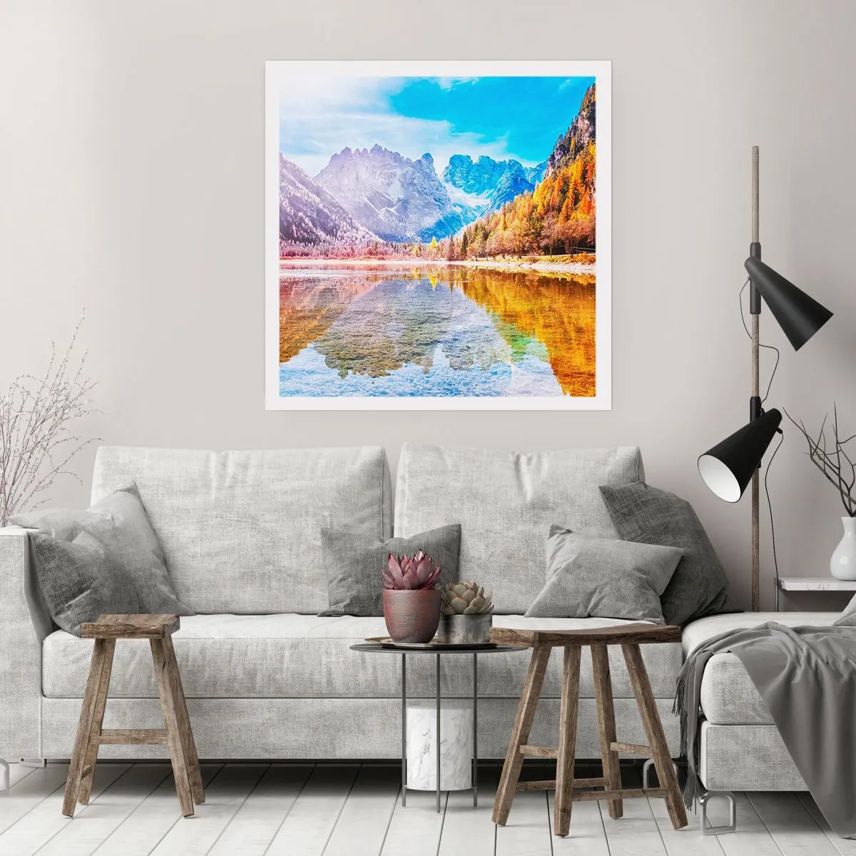 Poster - Und in den Bergen ist es schon Herbst - 30x30 cm