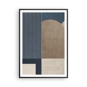 Poster in einem schwarzem Rahmen - Komposition aus Einfachheit und Rundheit - 70x100 cm