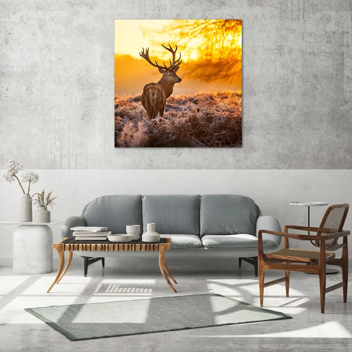 Glasbild - Bild auf glas - König des Herbstwaldes - 60x60 cm