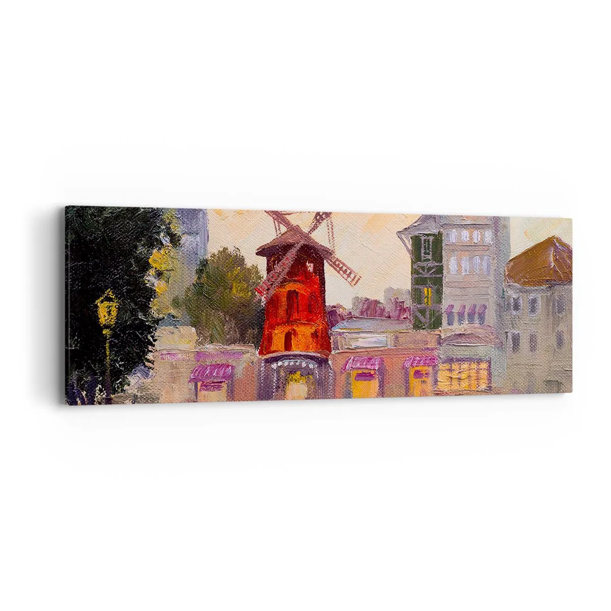 Bild auf Leinwand - Leinwandbild - Pariser Ikonen – Moulin Rouge - 90x30 cm