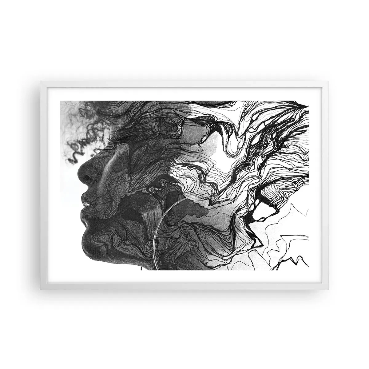 Poster in einem weißen Rahmen - Verstrickt in Träume - 70x50 cm