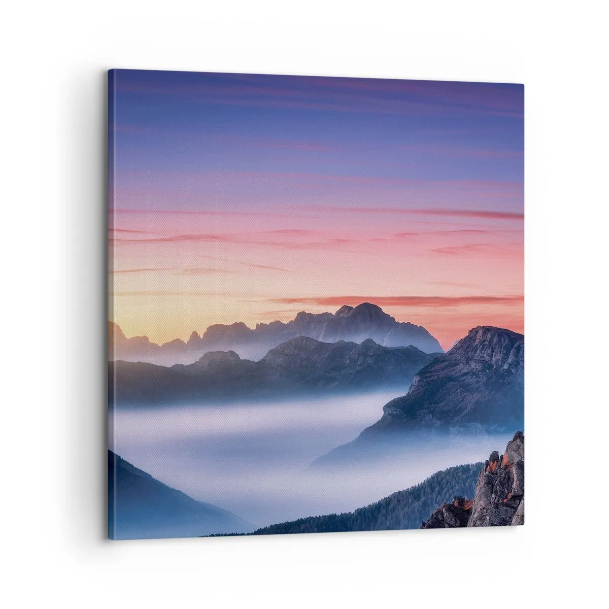 Bild auf Leinwand - Leinwandbild - Über die Täler - 60x60 cm