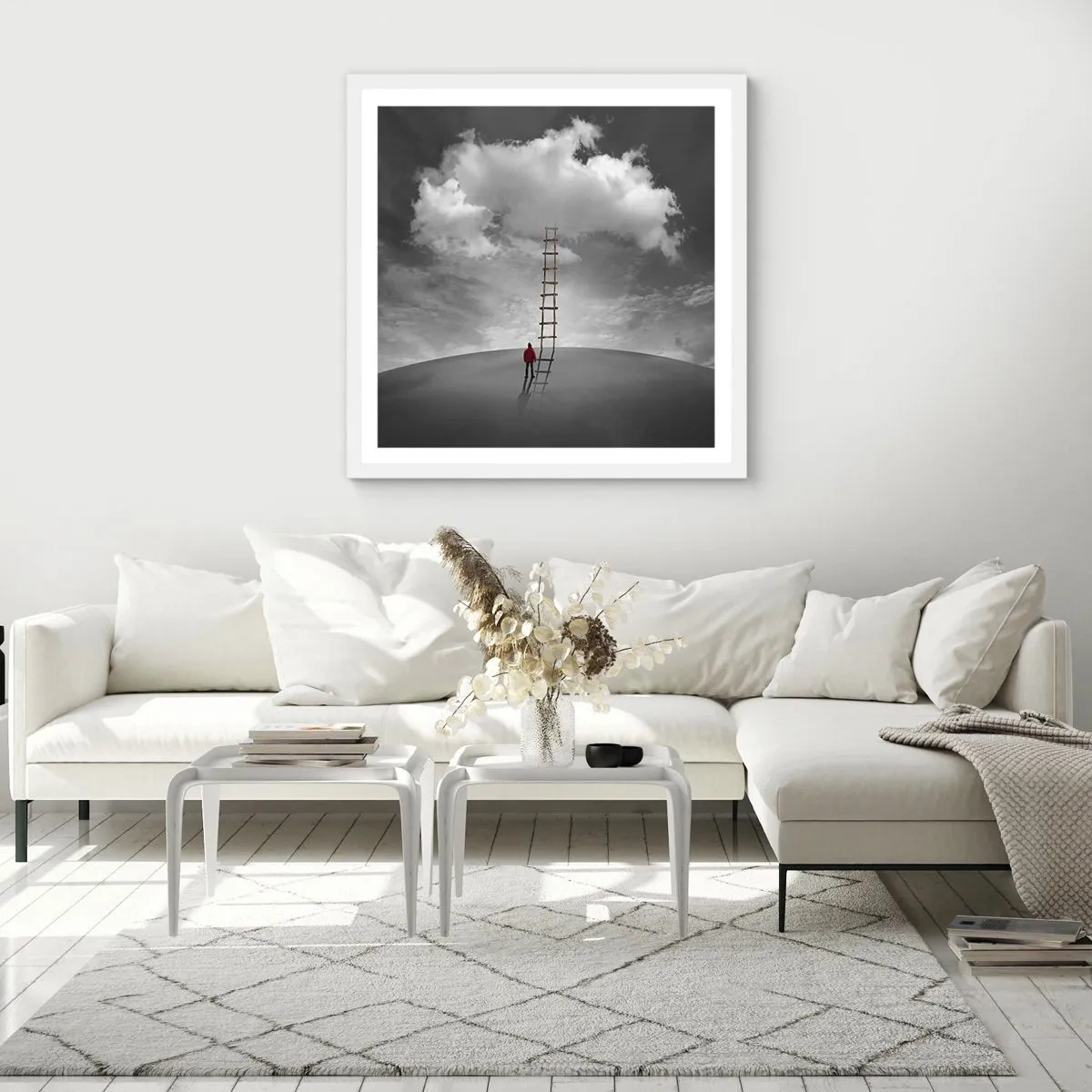 Poster in einem weißen Rahmen - Alles ist möglich - 40x40 cm