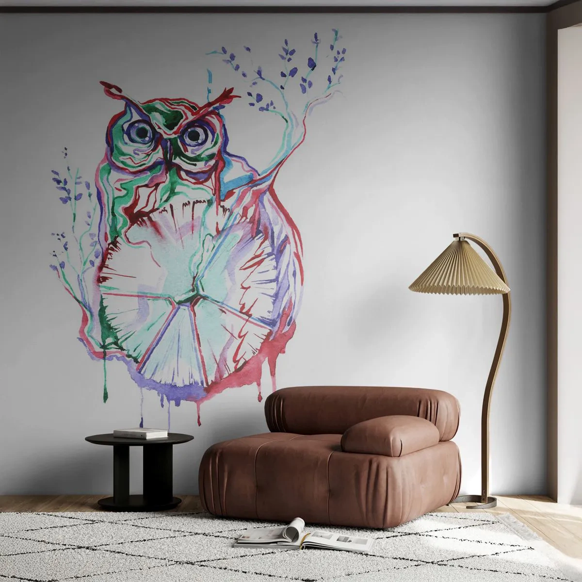 Fototapete Premium Canvas - Von Natur aus klug - Vogel, Eule, Für Kinder - 350x256 cm