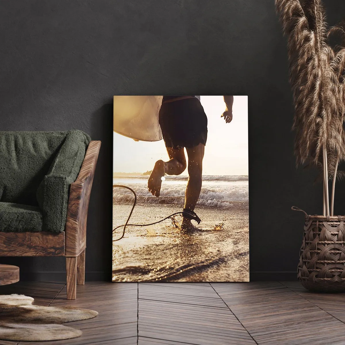 Bild auf Leinwand - Leinwandbild - Um die Welle zu treffen - 65x120 cm