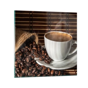 Glasbild - Bild auf glas - Die Schwärze von Kohle, die Klarheit von Bernstein - 60x60 cm