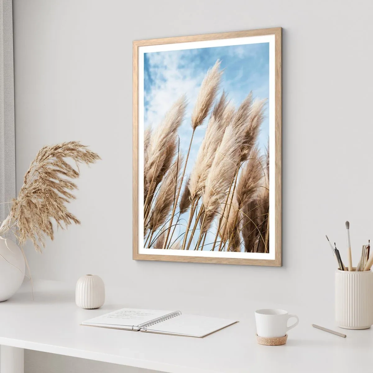 Poster in einem Rahmen aus heller Eiche - Sonnige und windige Liebkosungen - 50x70 cm