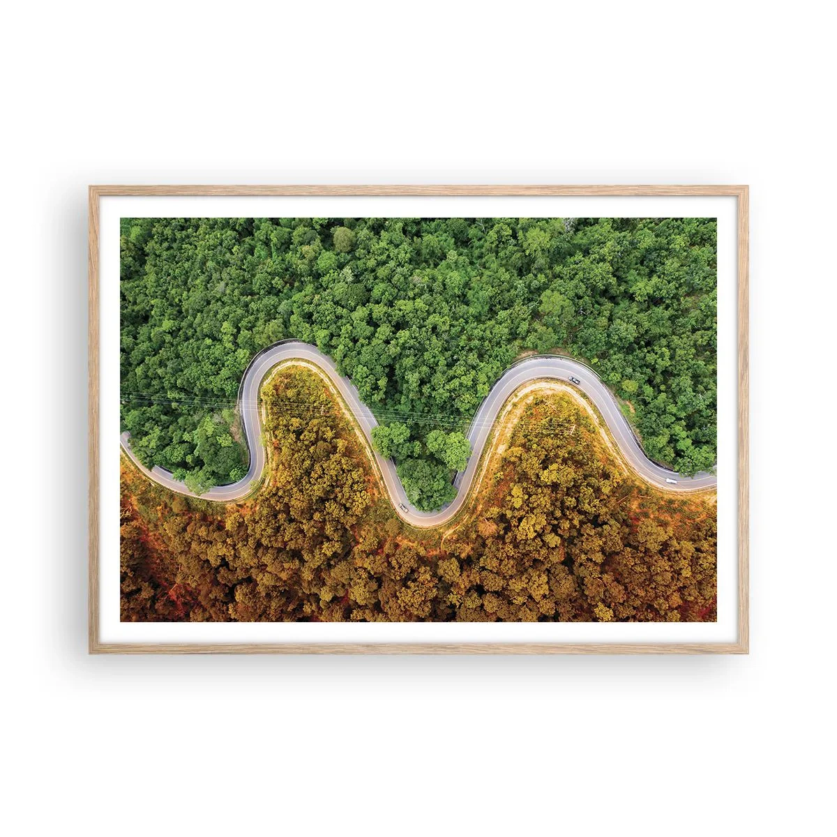 Poster in einem Rahmen aus heller Eiche - Grenzen und Durchbrüche - 100x70 cm