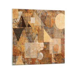 Glasbild - Bild auf glas - Eine kubistische Studie aus Bronze - 40x40 cm