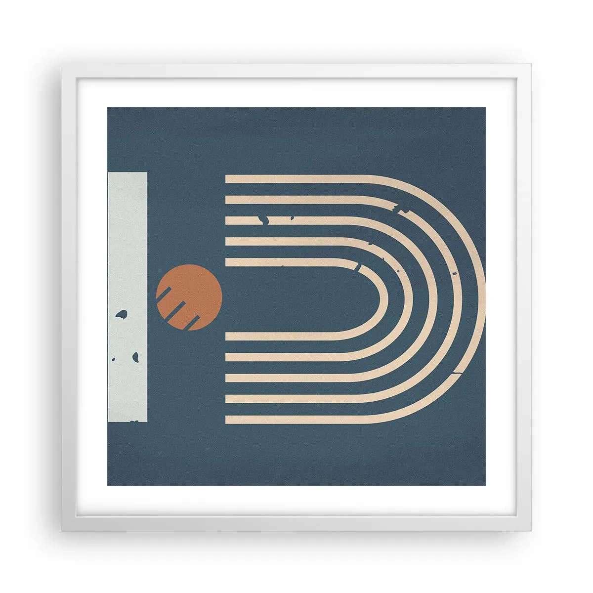 Poster in einem weißen Rahmen - Geometrie auf dem Granatapfel - 50x50 cm