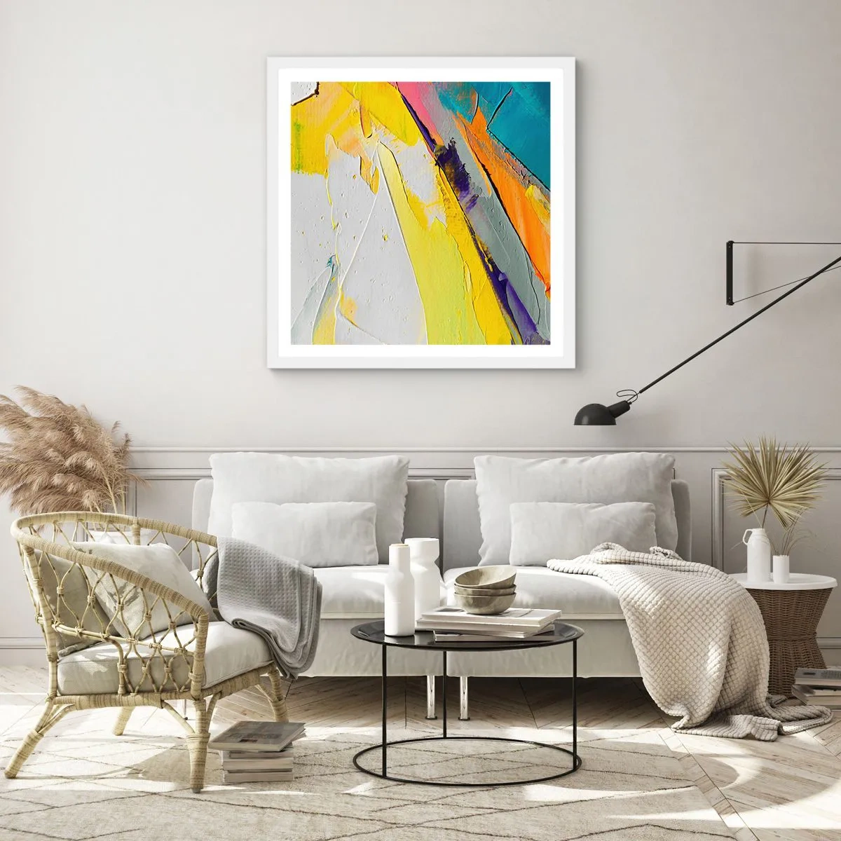 Poster in einem weißen Rahmen - Die Anatomie des Lichts - 60x60 cm