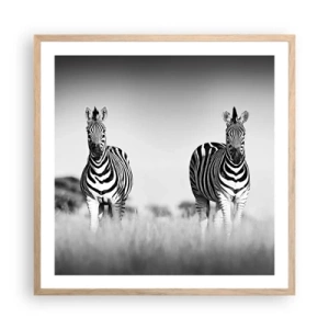 Poster in einem Rahmen aus heller Eiche - Die Welt ist doch schwarz-weiß - 60x60 cm