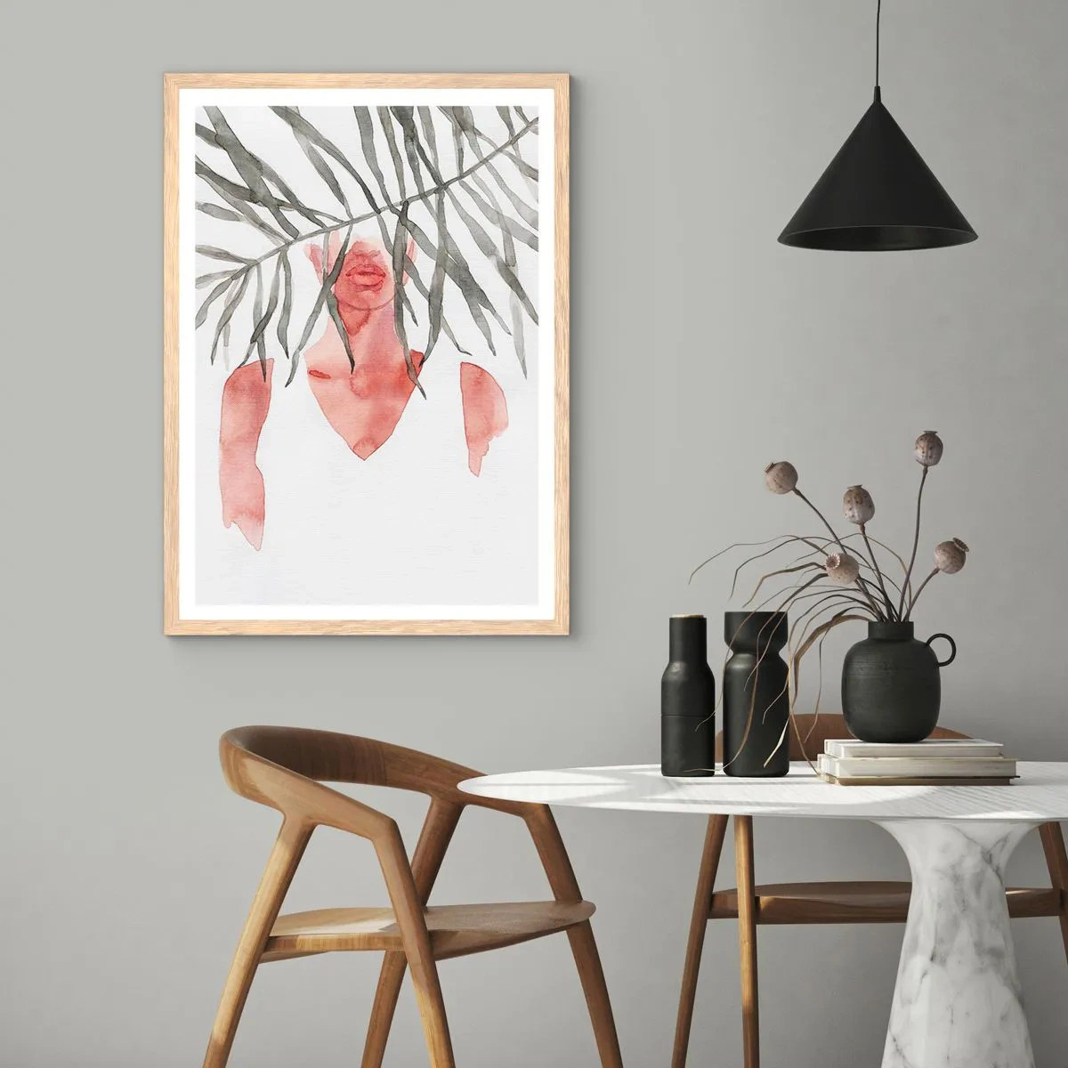 Poster in einem Rahmen aus heller Eiche - Dame der Tropen - 61x91 cm