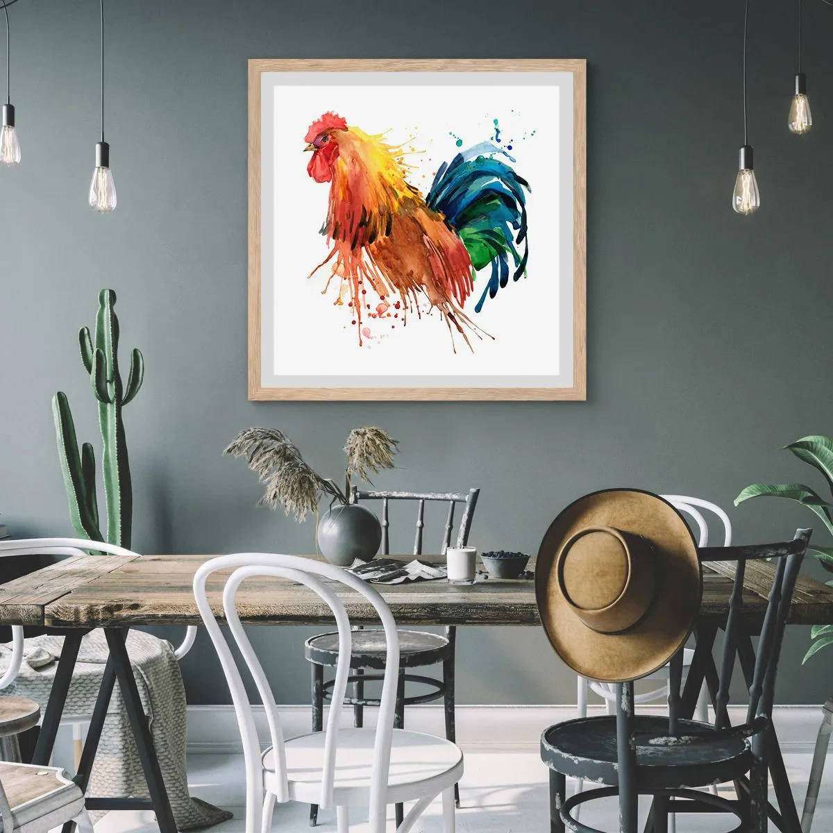 Poster in einem Rahmen aus heller Eiche - Königliches Gewand, königlicher Stolz - 40x40 cm