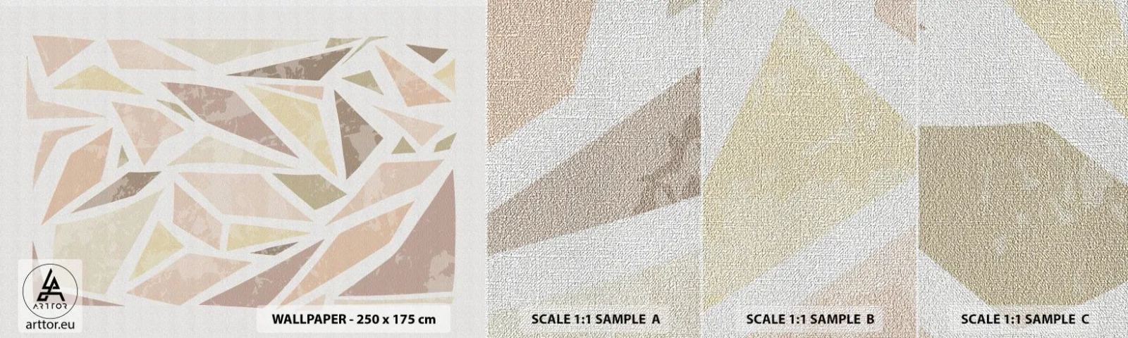 Fototapeten Muster Premium Canvas - Buntglas-Komposition - Minimalismus, Pastell, Boho - 100x30 cm