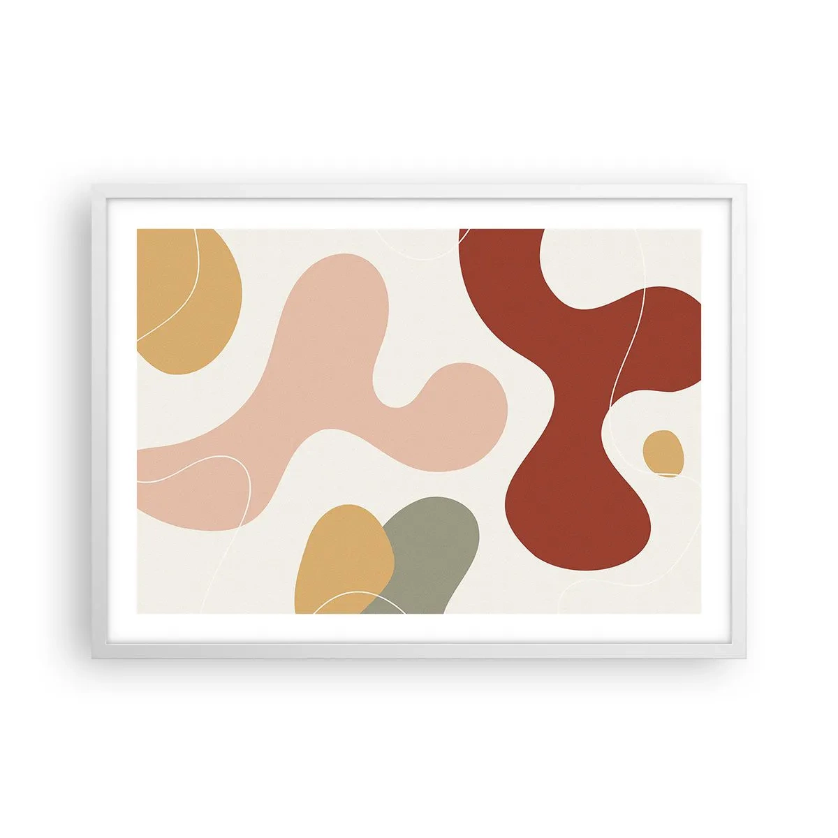 Poster in einem weißen Rahmen - Kringel oder Schnörkel? - 70x50 cm