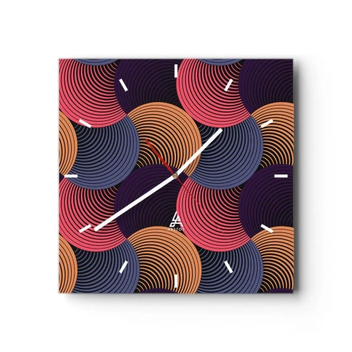 Wanduhr - Glasuhr - Im kreisenden Rhythmus - 40x40 cm
